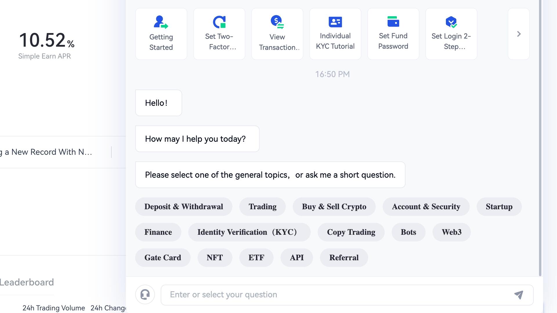 Chatbot de Gate.io