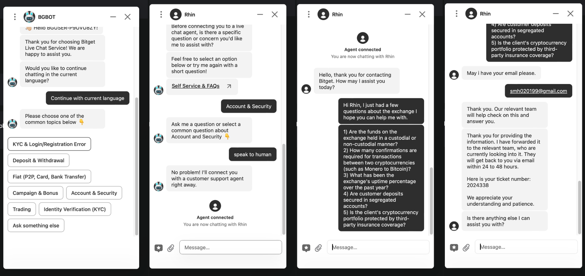 Atención al cliente de Bitget a través del chat en vivo