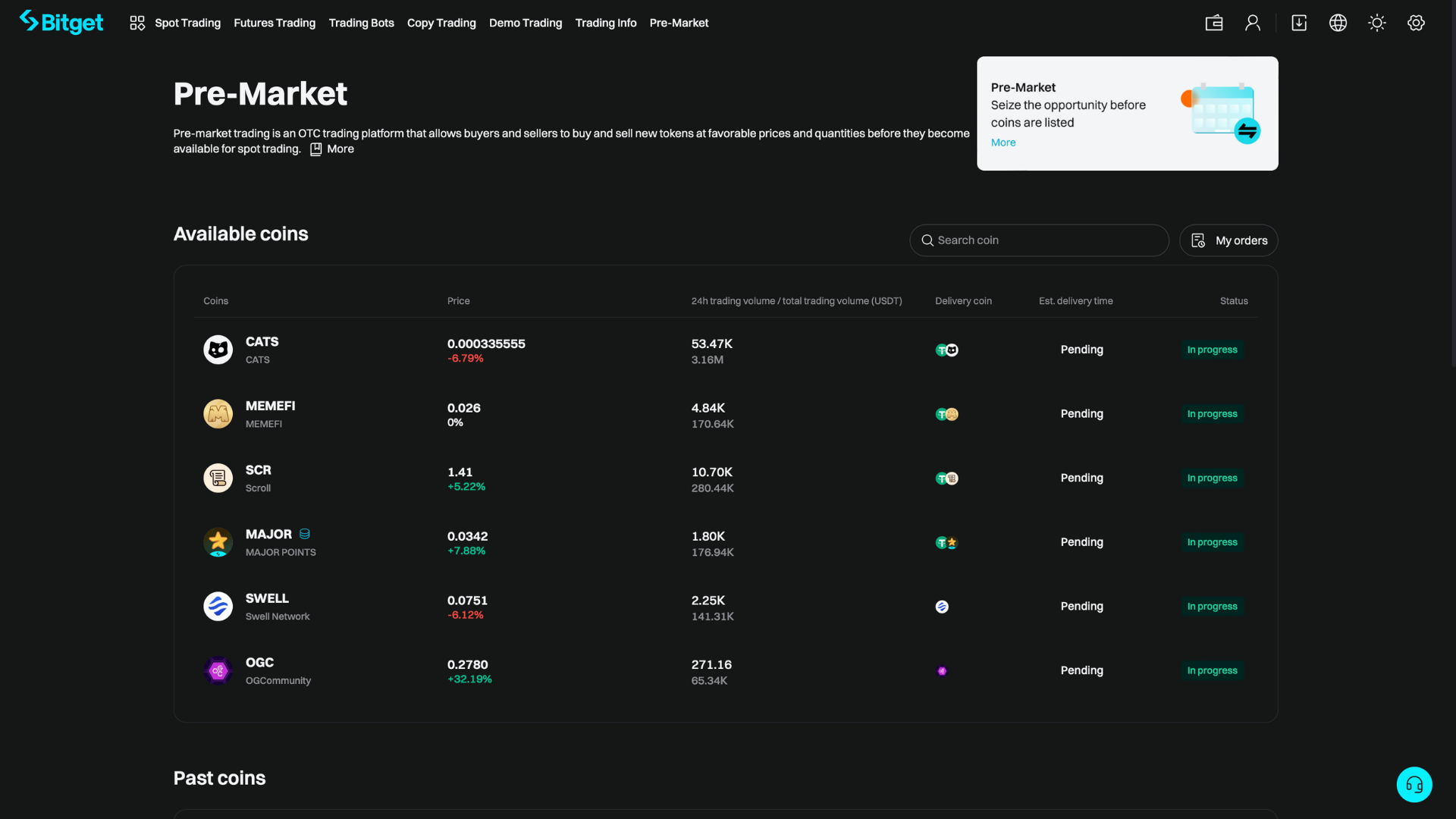Plataforma OTC de Bitget