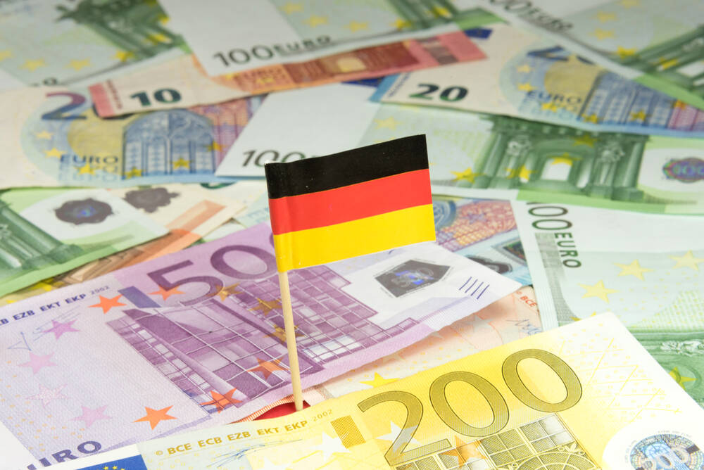 German flag on euros, FX Empire