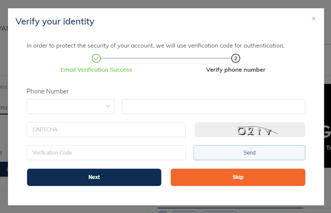 ATFX’s account registration form (continued)