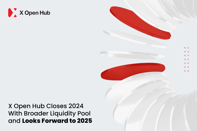 X Open Hub Closses 2024 With Broader Liquidity Pool and Looks Forward to 2025, plus its logo. FX Empire
