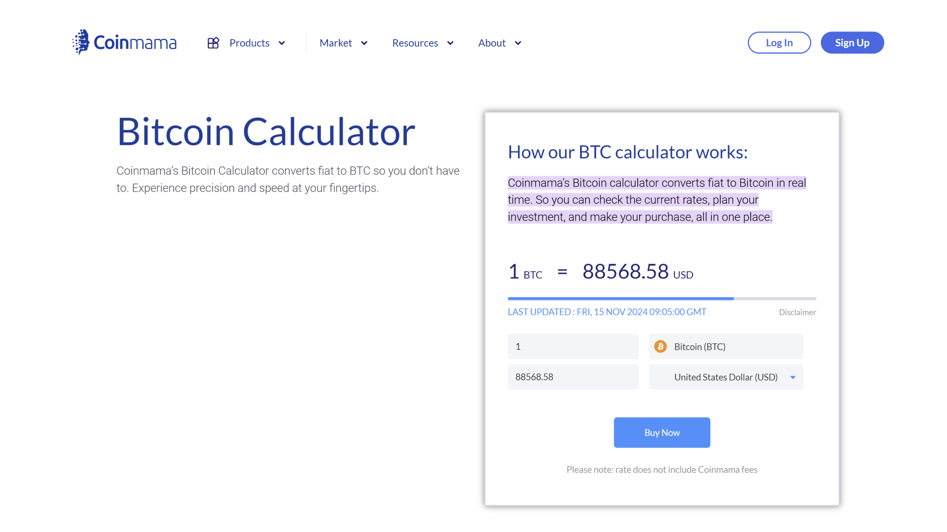 Coinmama Bitcoin Calculator