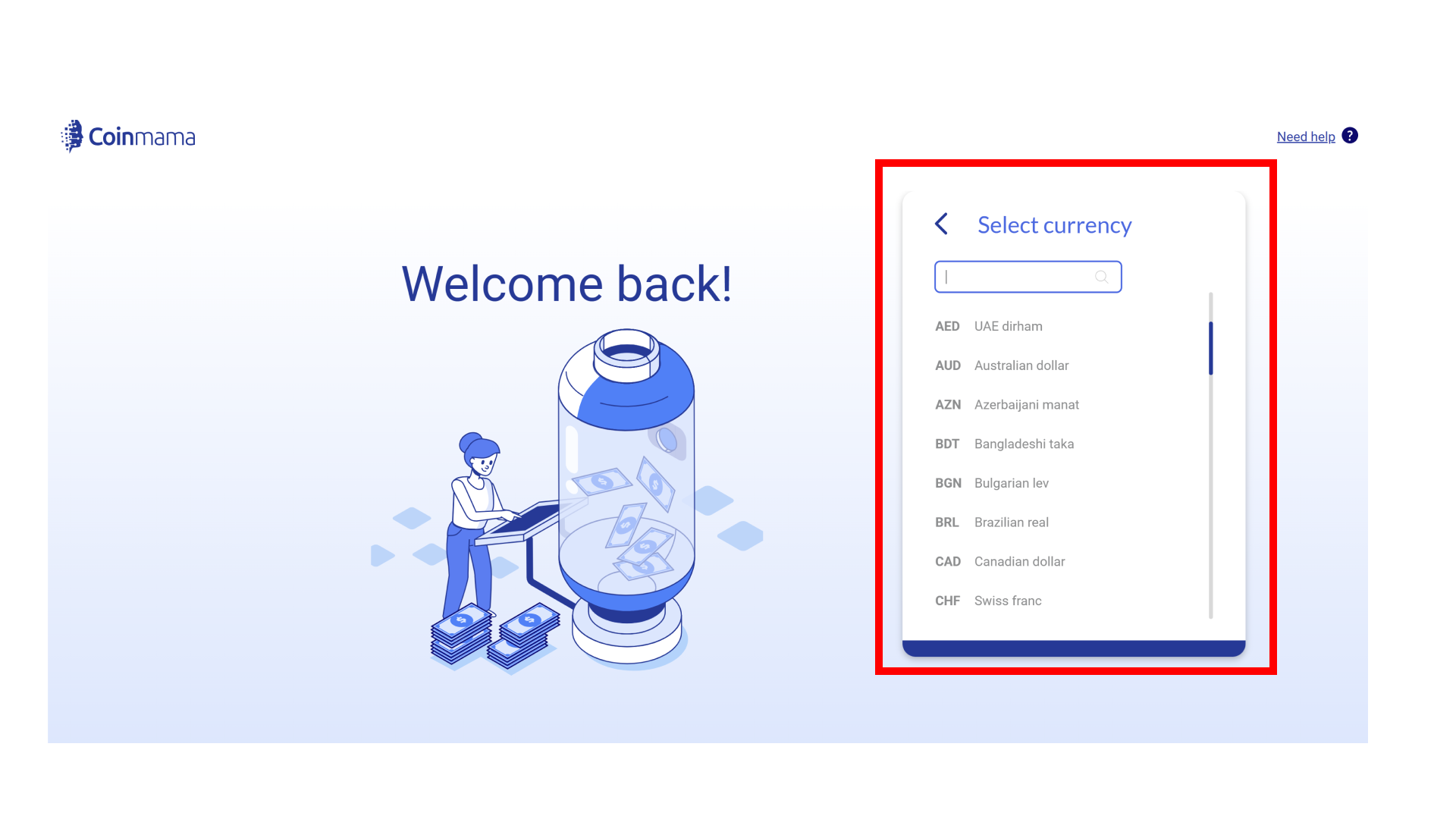 Il numero di valute fiat disponibili su Coinmama è impressionante