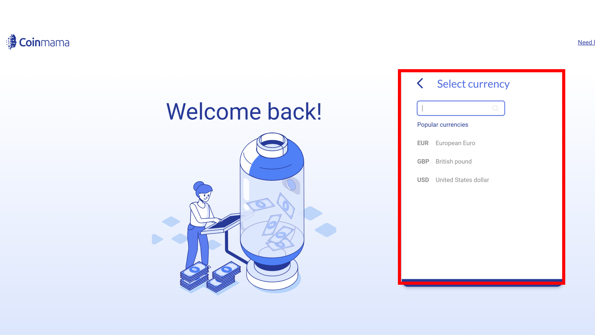 Coinmama supporta solo tre valute fiat per prelevare