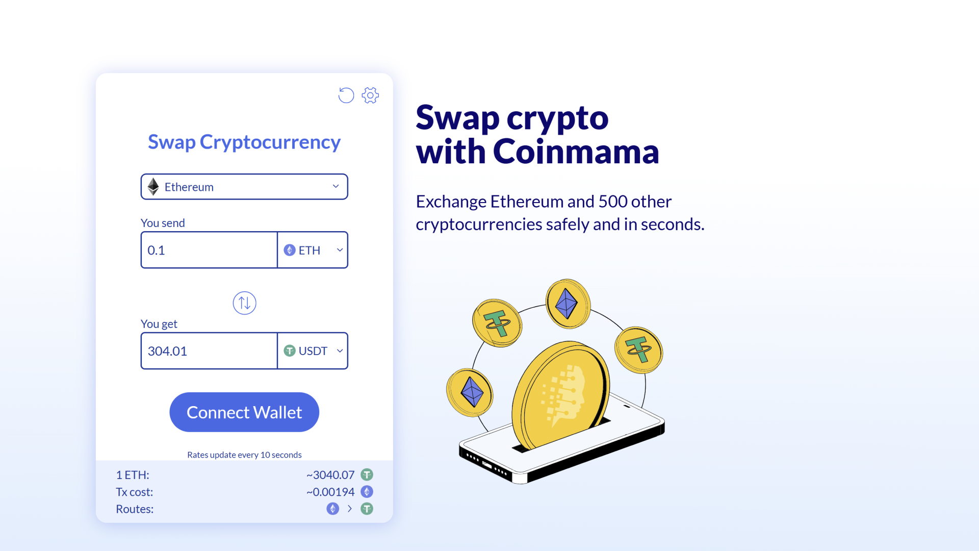 Strumento per scambiare criptovalute su Coinmama