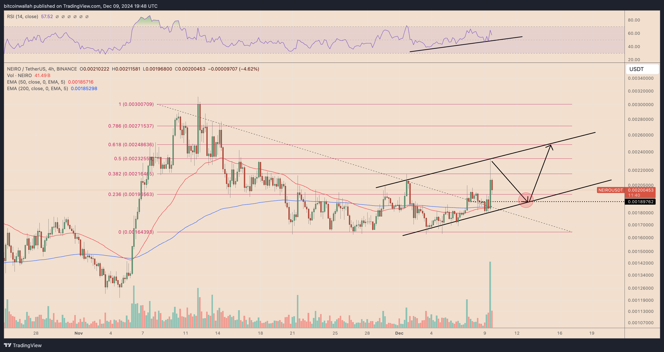 NEIRO/USD four-hour price chart