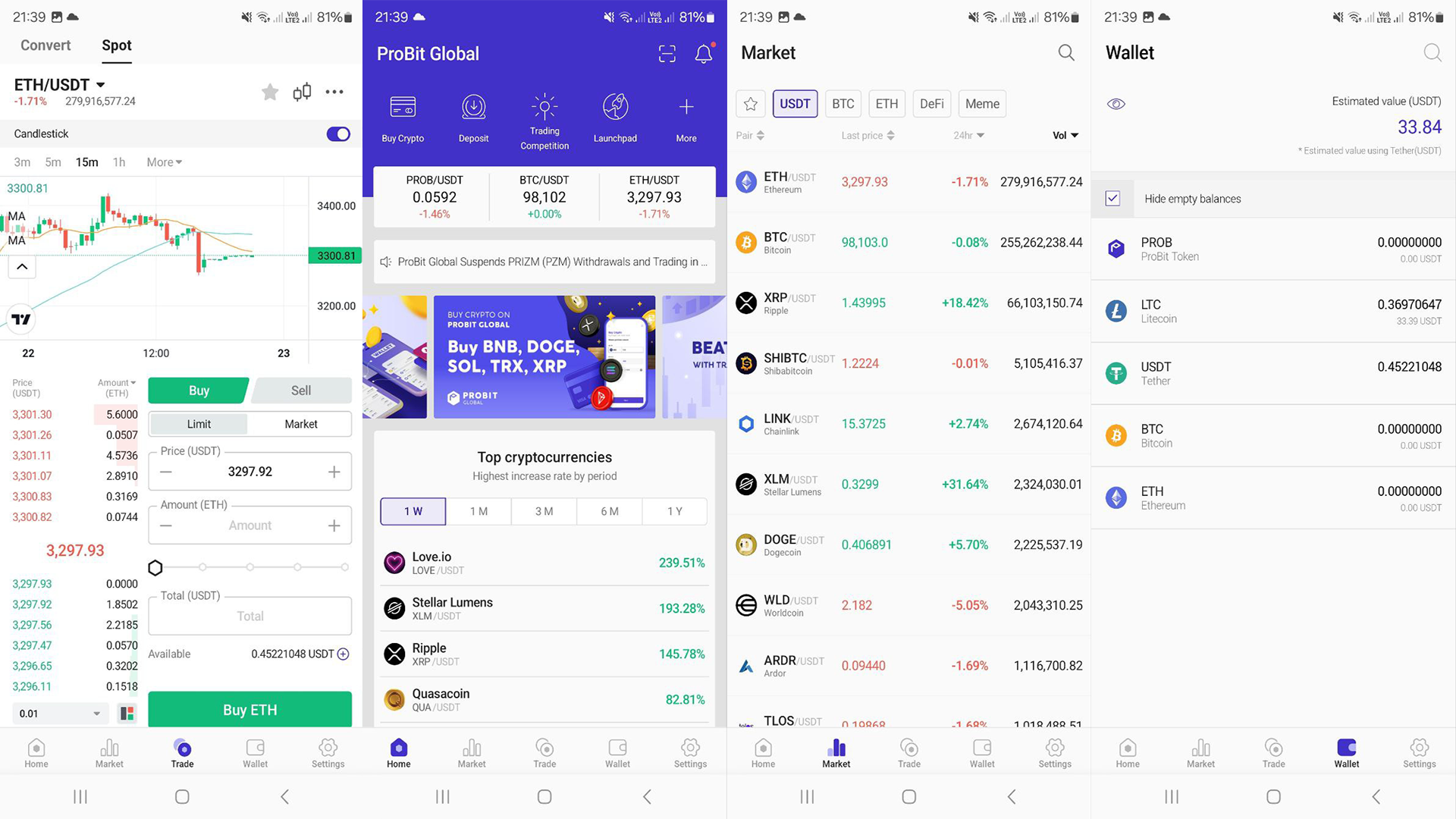 The ProBit Global mobile app