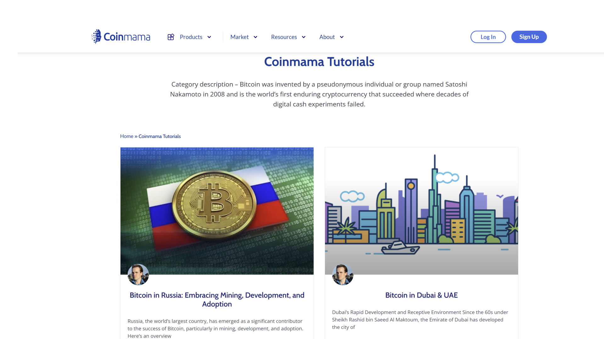 Le sezioni tutorial di Coinmama