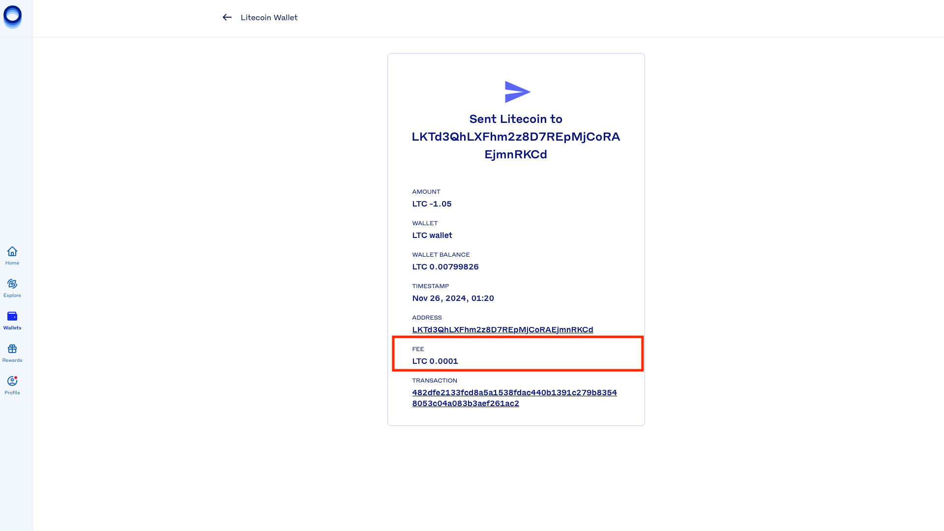 Commissioni addebitate per prelevare Litecoin su Luno