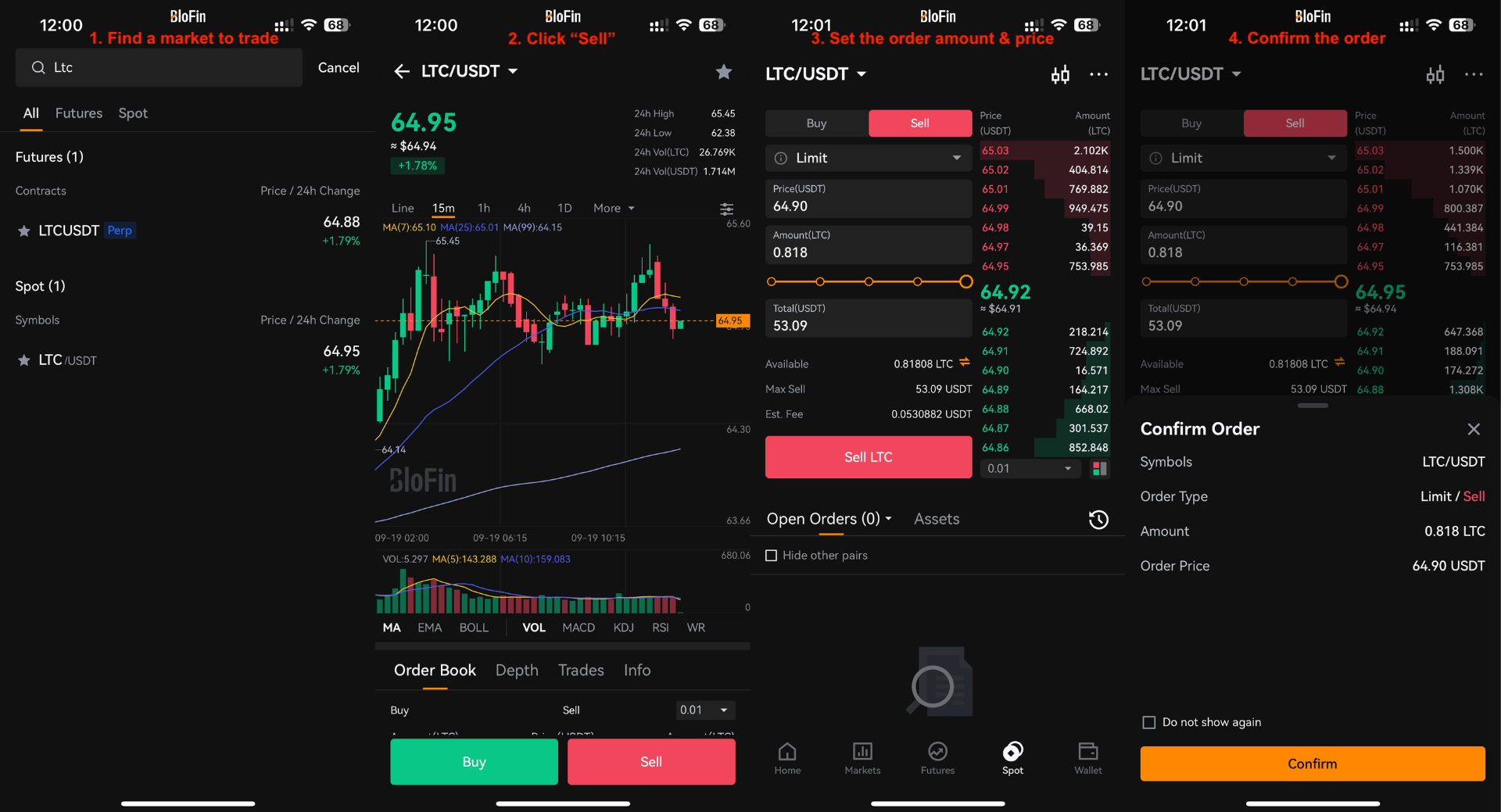 BloFin Mobile Trade Execution