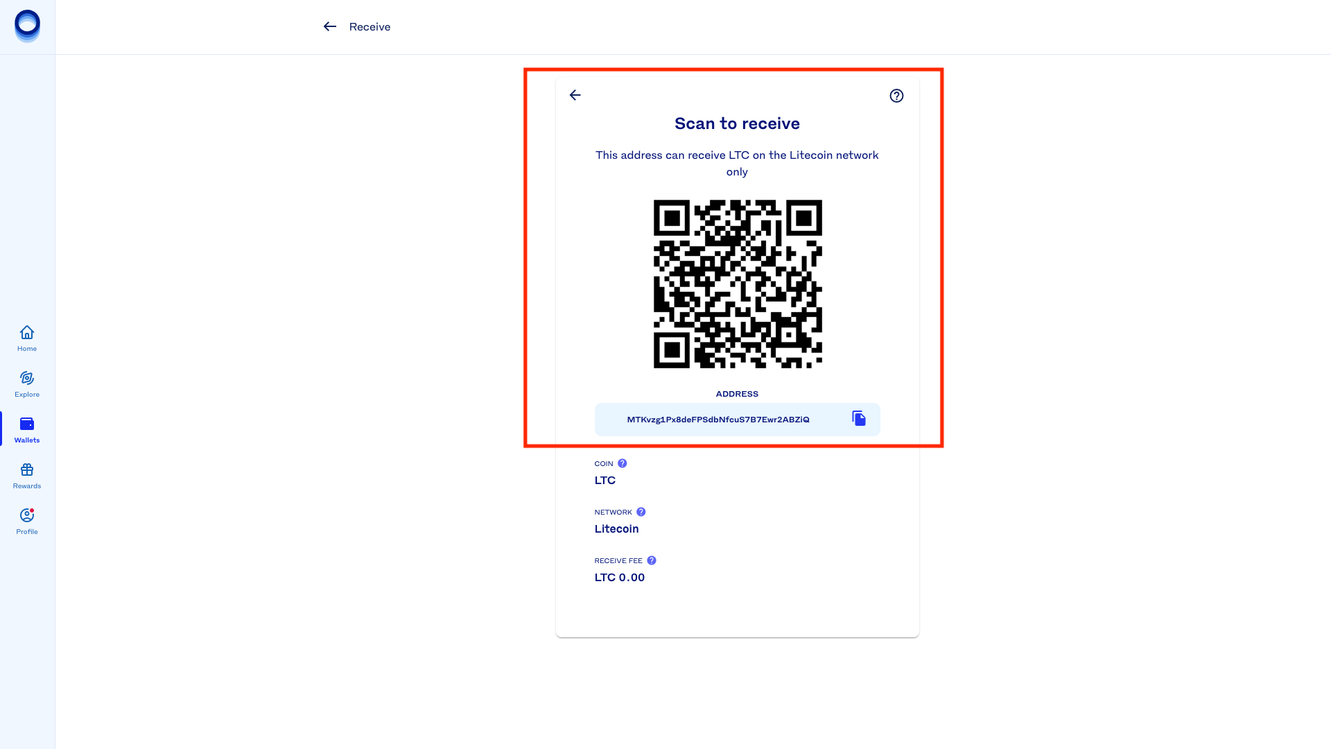 Scansione del codice QR su Luno