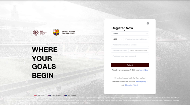 EBC account registration