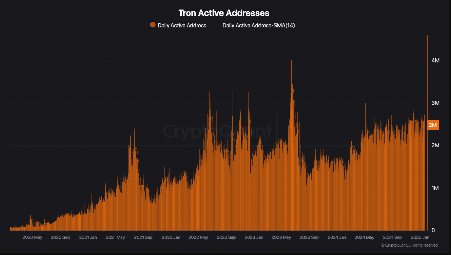 Tron active addresses