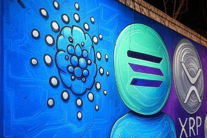 Solana, Cardano and Ripple coins. FX Empire