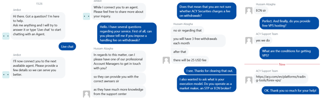 My conversation with ACY Securities’ support