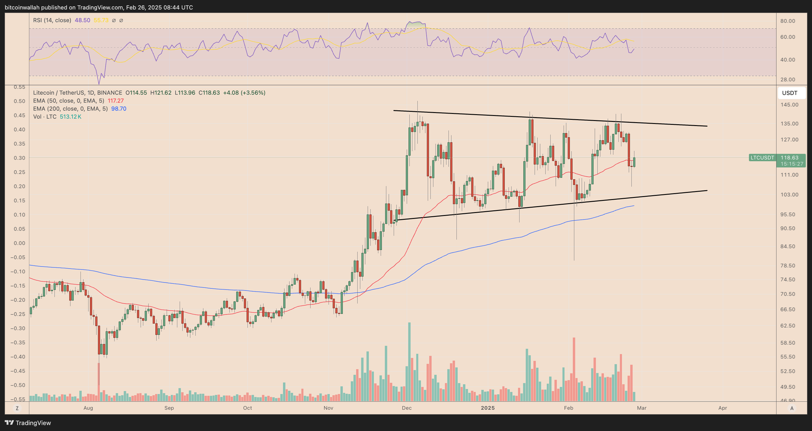 LTC/USDT daily price chart