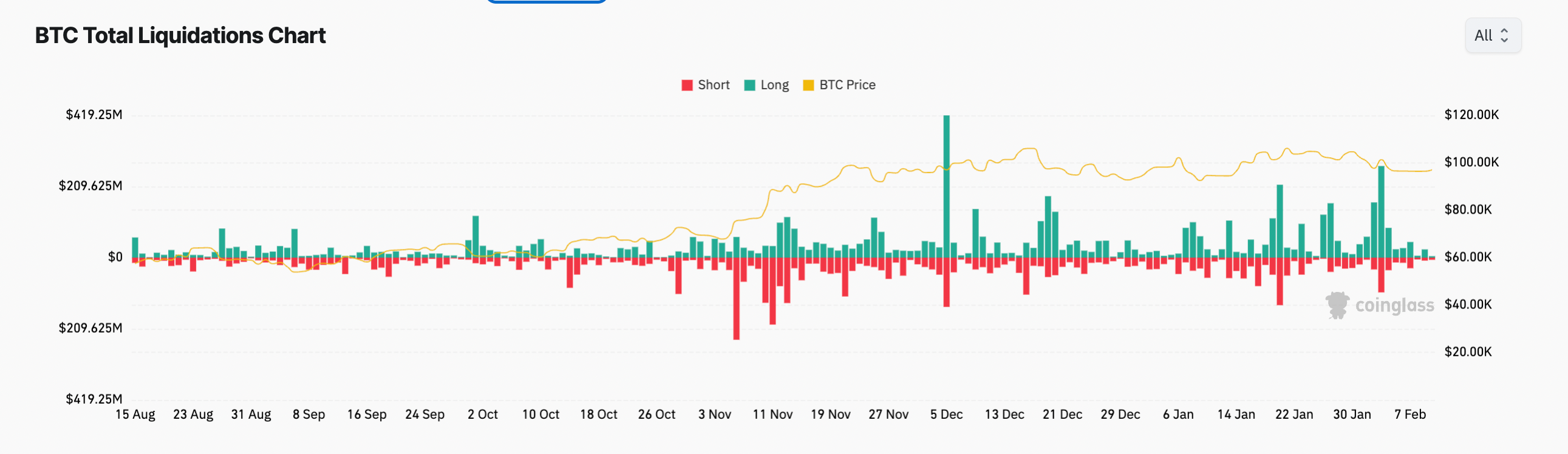 Bitcoin liquidation chart