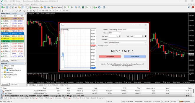 MetaTrader 4 order ticket