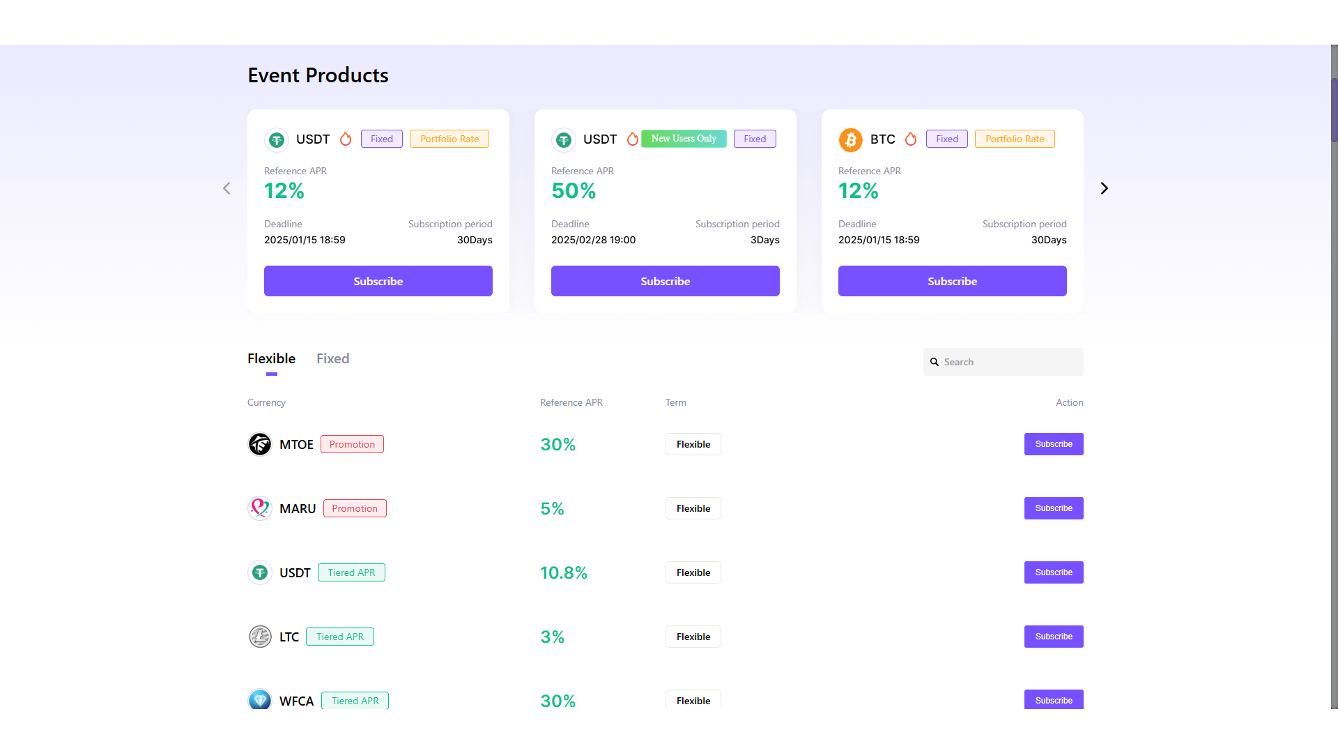 Simple Earn su CoinW
