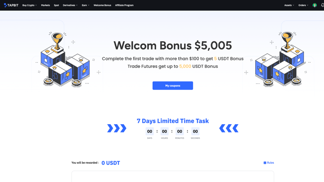 Tapbit Rewards Page