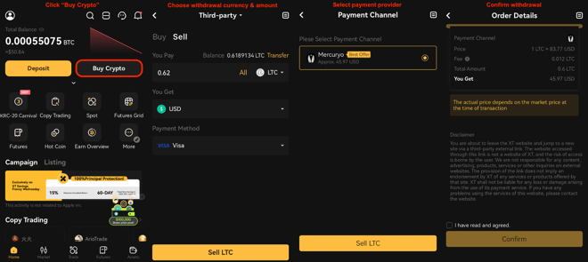 Initiating a Fiat Withdrawal via Third Party Payment Providers