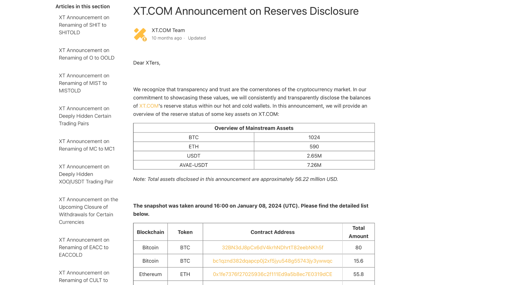 XT.com Proof of Reserves