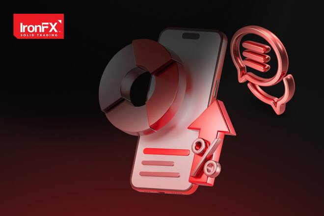 Iron FX logo and smartphone composition. FX Empire