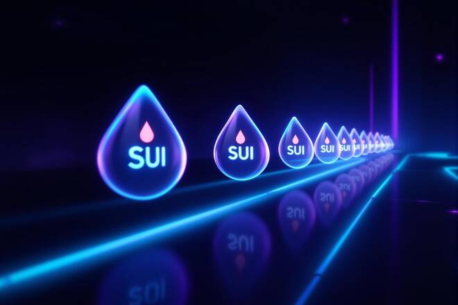 Sui logo repeated pattern. FX Empire