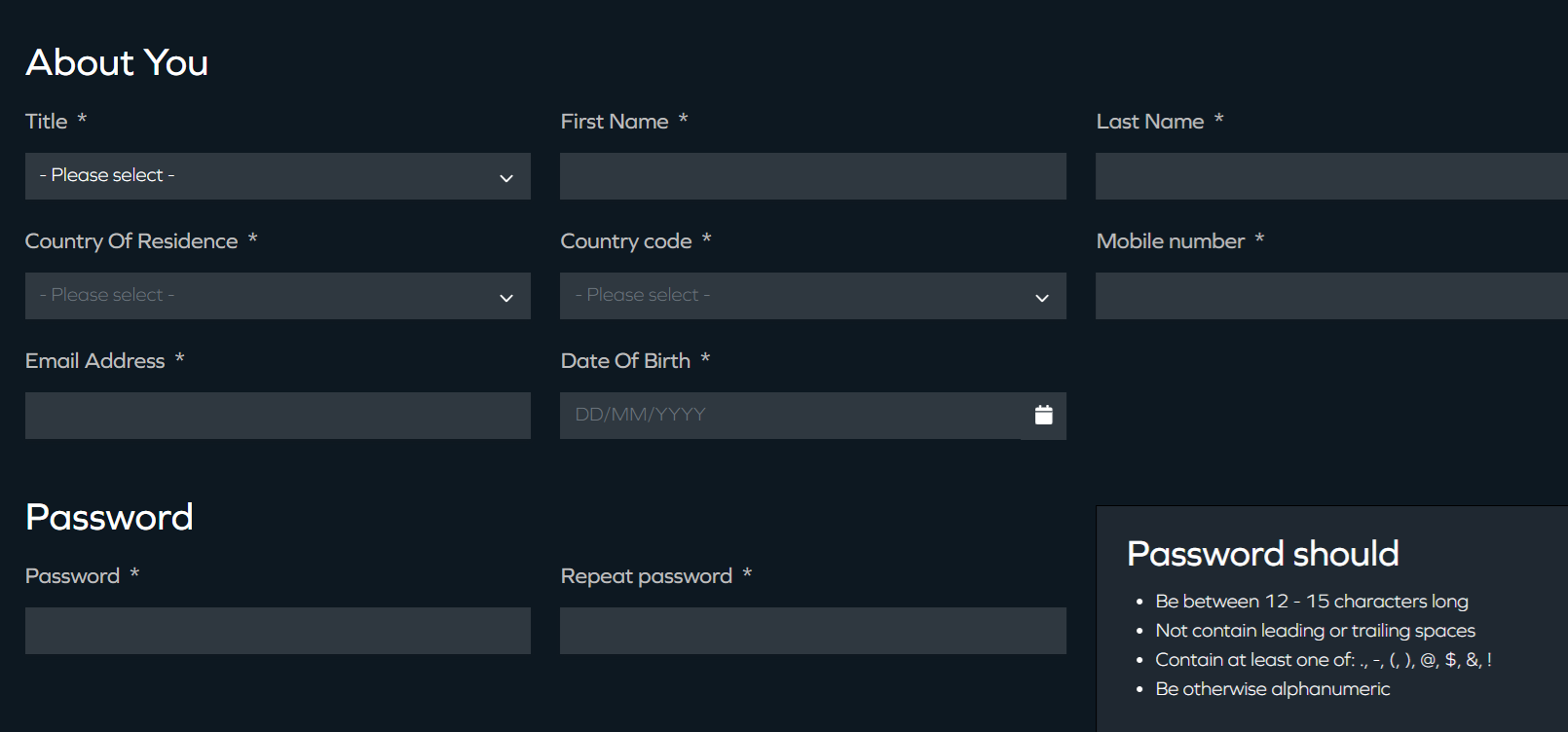 ADSS’ registration form
