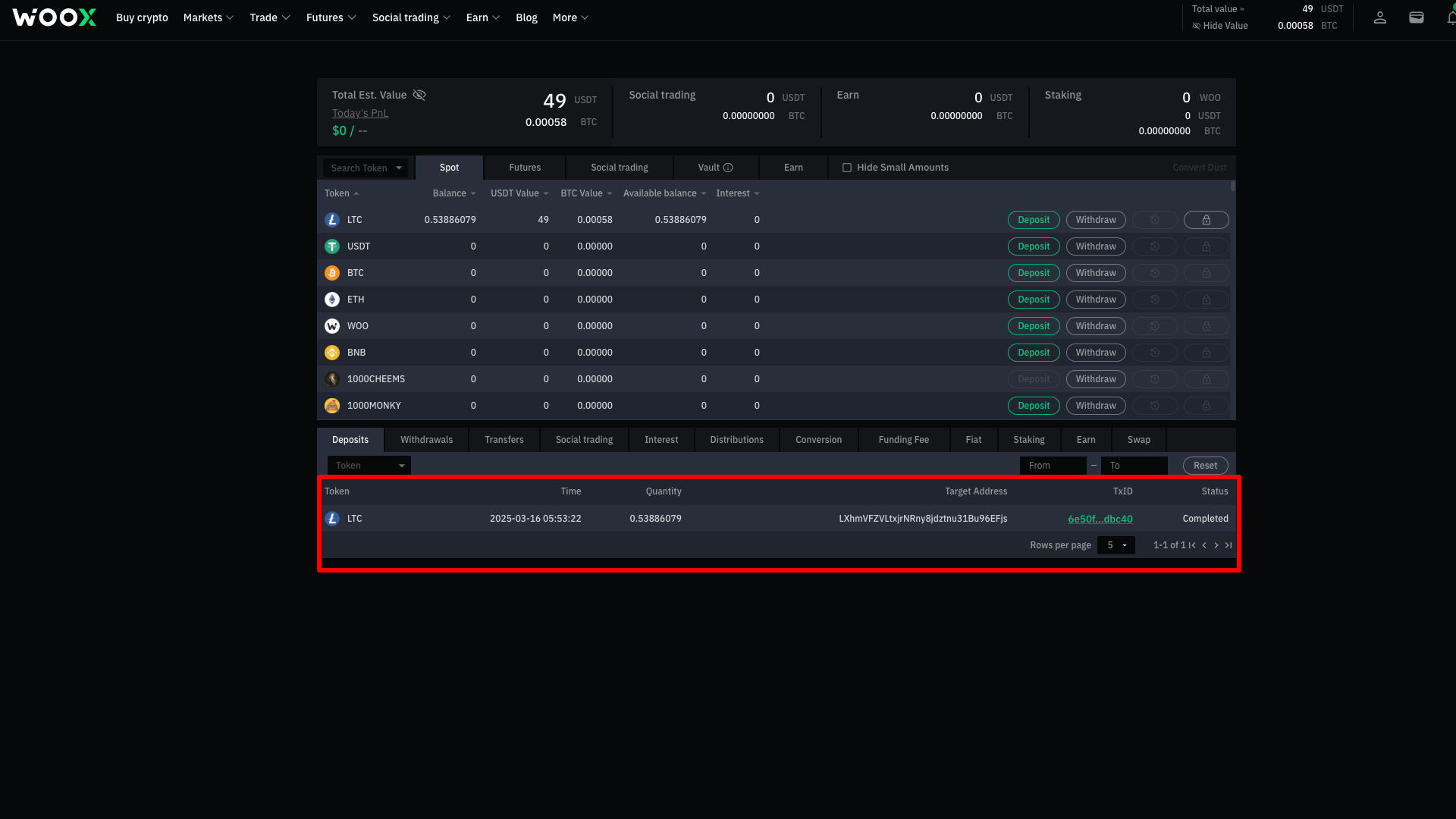 Deposito di LTC