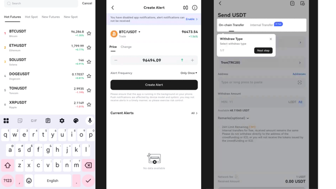 Mobile interface overview