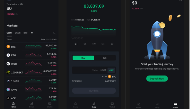 WOO X’s mobile app's basic version 