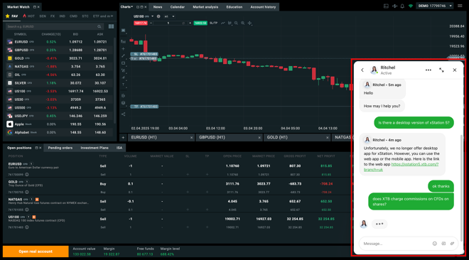 XTB Chat Support