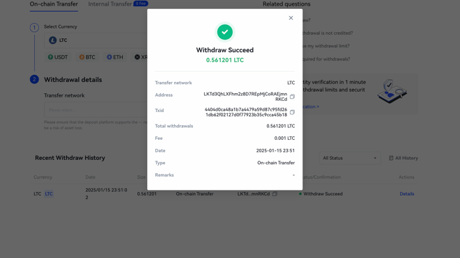 Successful LTC withdrawal