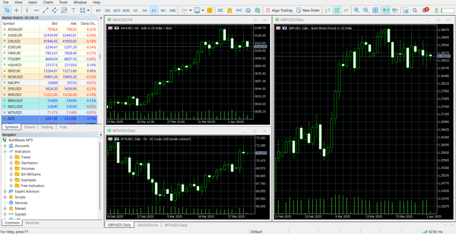 MetaTrader 5’s main panel