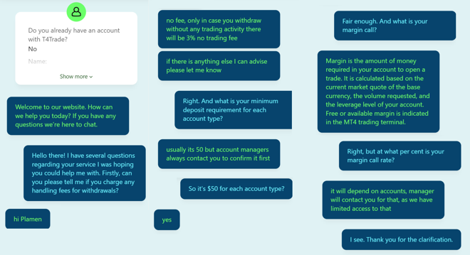 My conversation with T4Trade