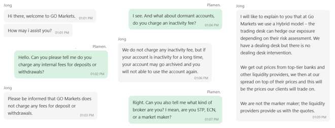 My conversation with GO Markets