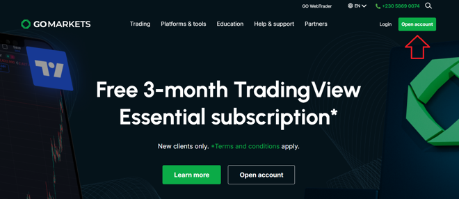Opening an account with GO Markets