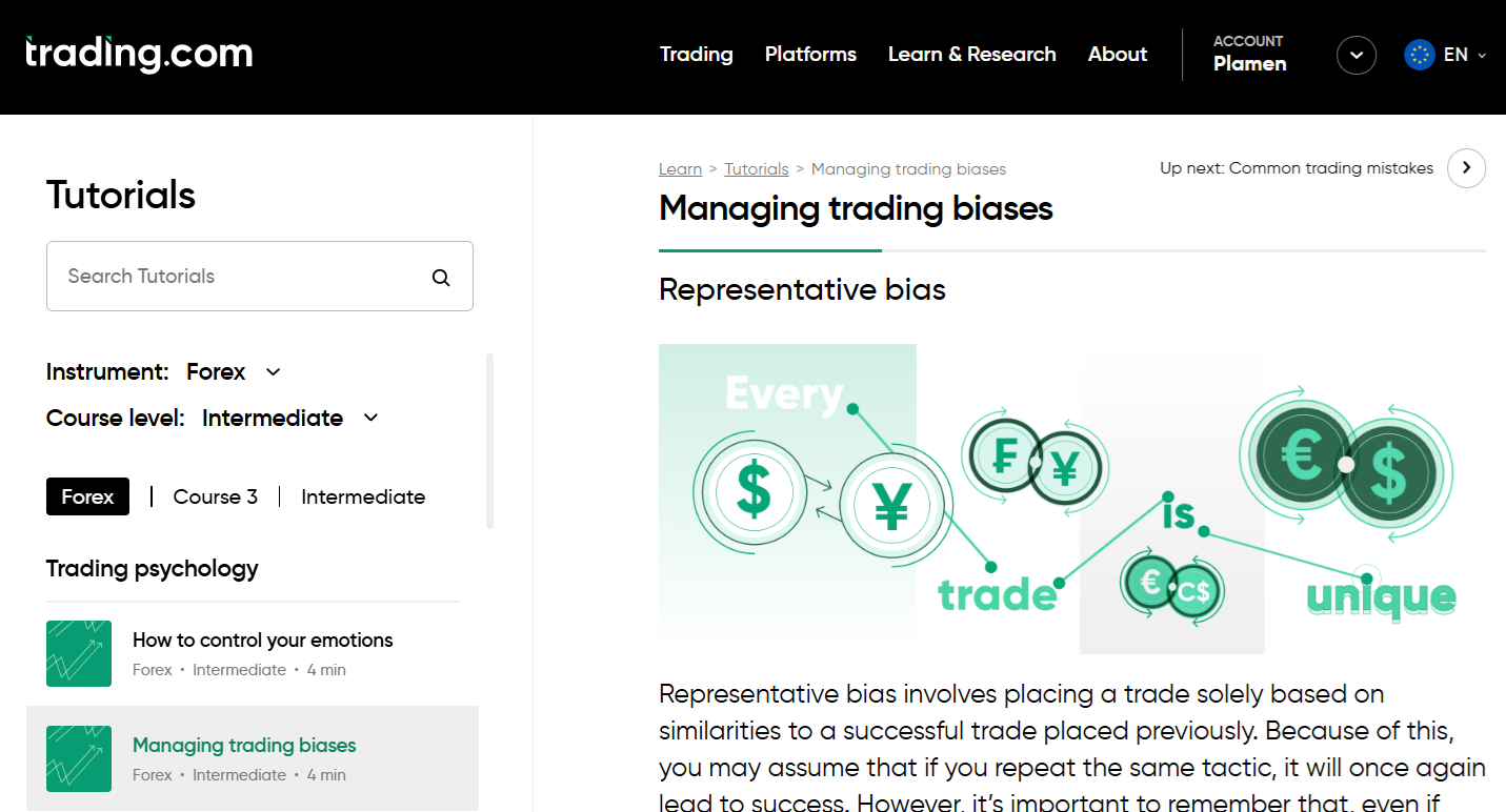 An educational article by Trading.com