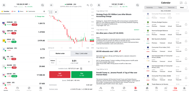 XTB mobile app