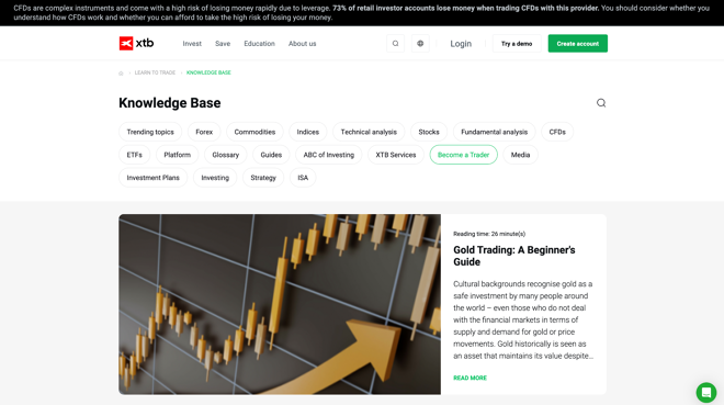 XTB educational materials