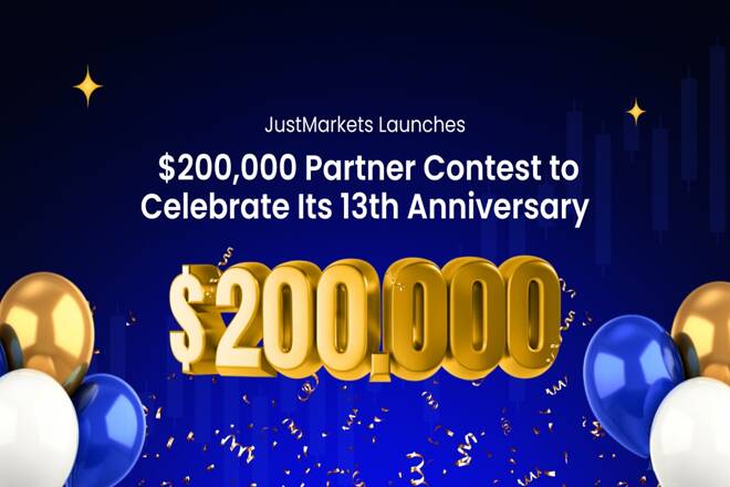 JustMarkets Launches $200,000 Partner Contest to Celebrate Its 13th Anniversary. FX Empire