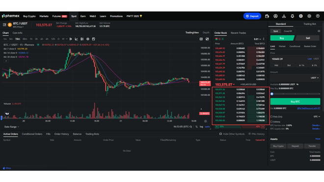 BTC Buy orders on Phemex