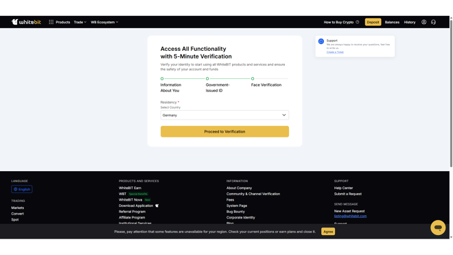 KYC on WhiteBIT