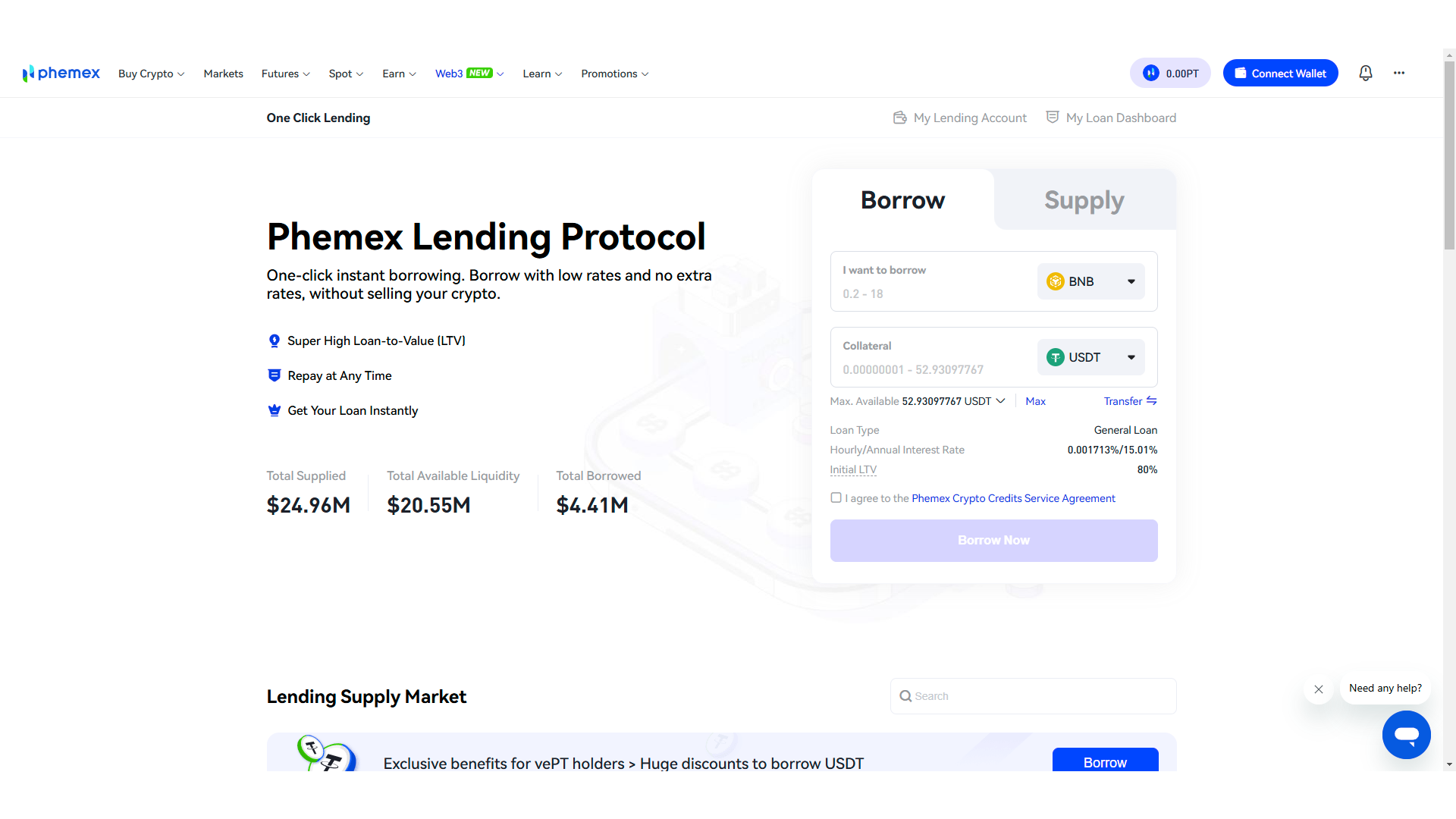 Il protocollo di lending di Phemex