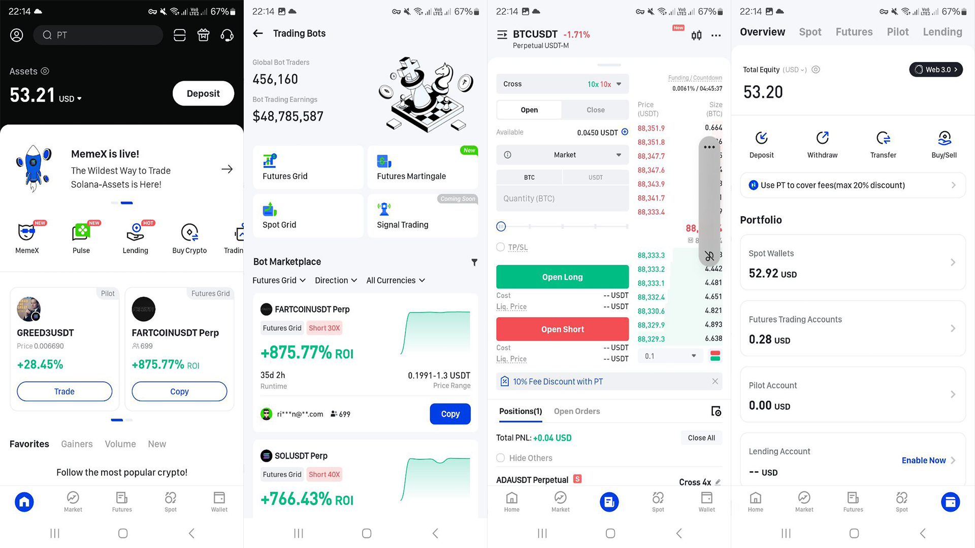 L’app mobile Phemex