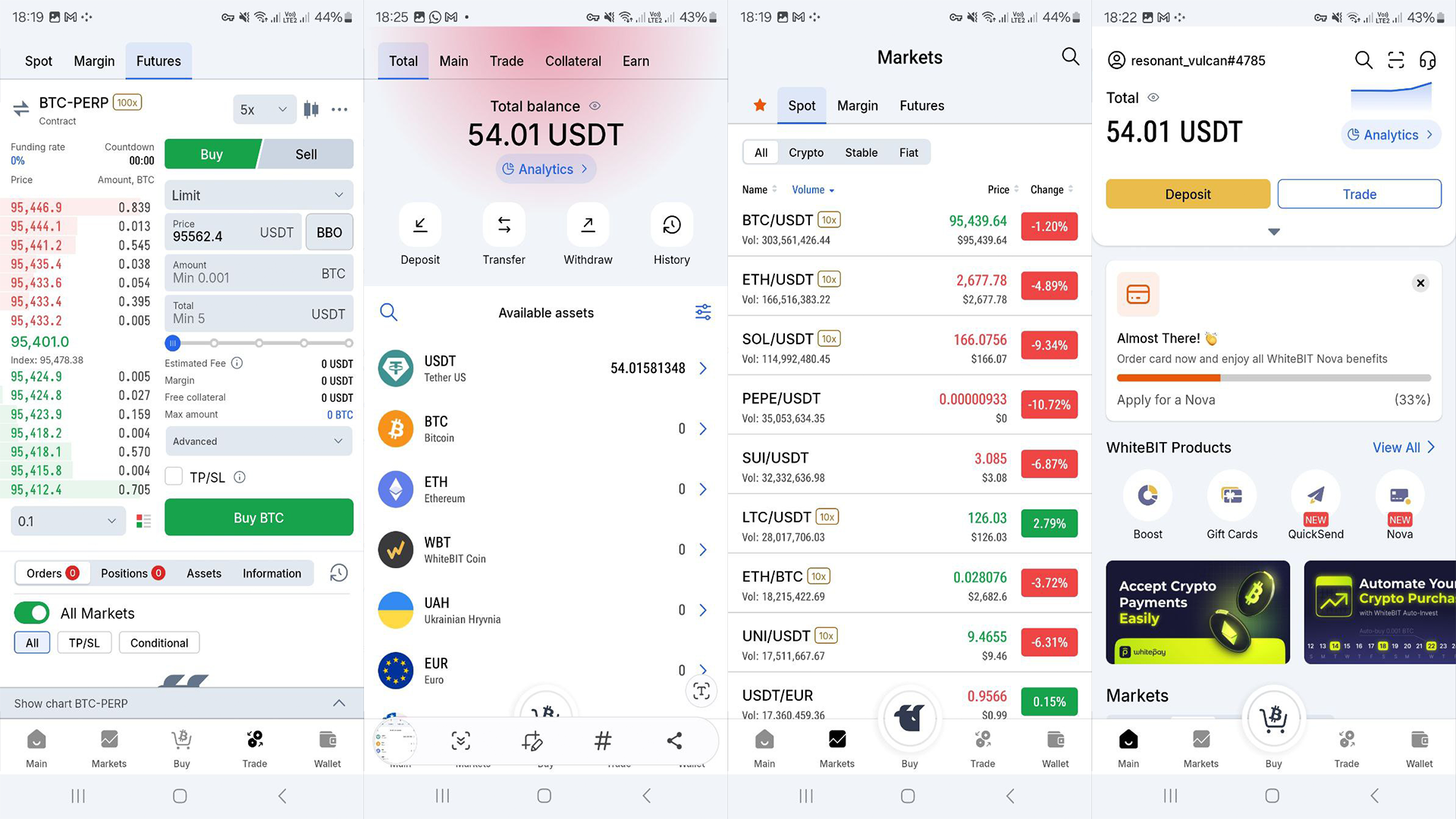 L’app mobile WhiteBIT