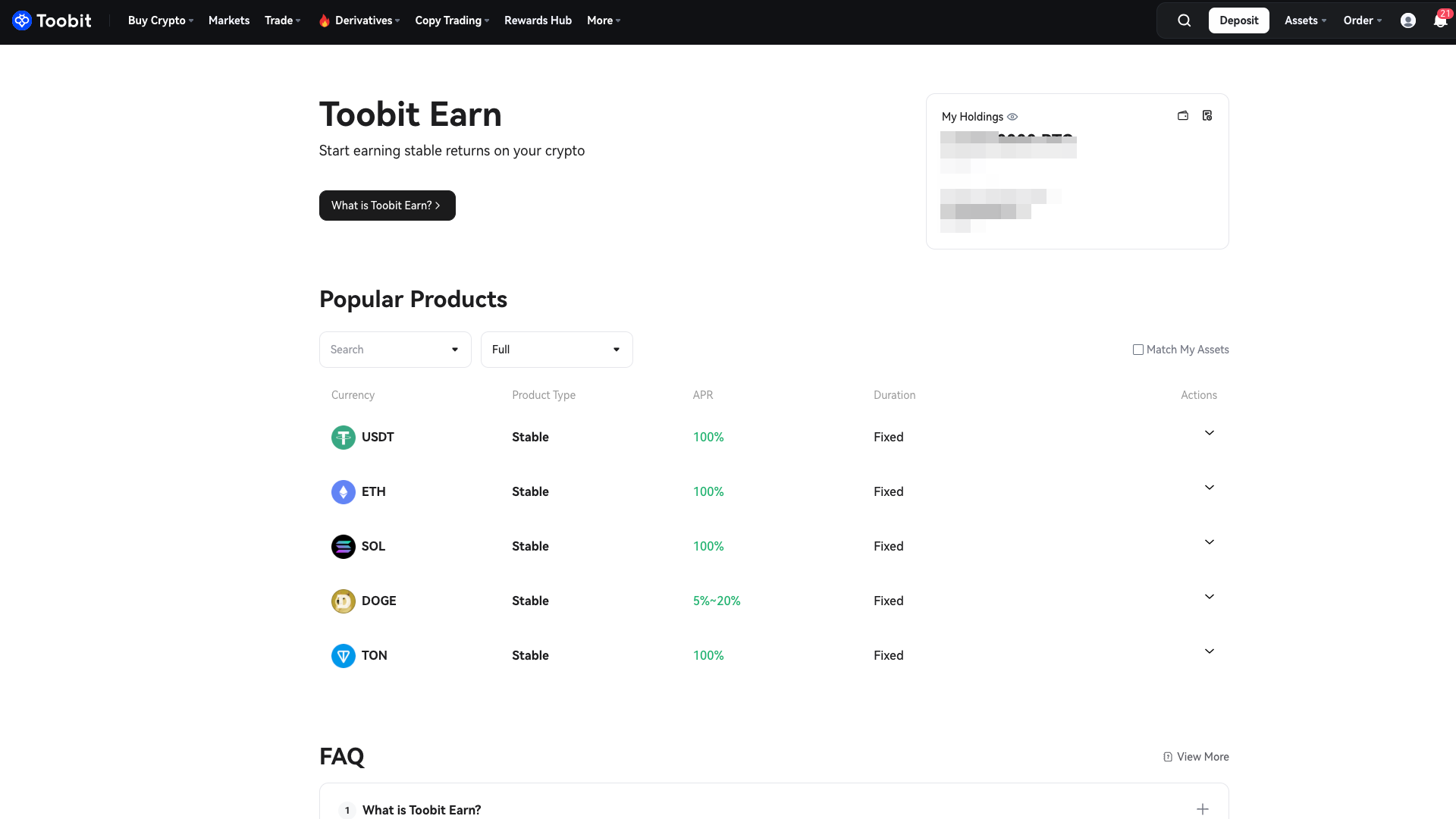 Toobit Earn