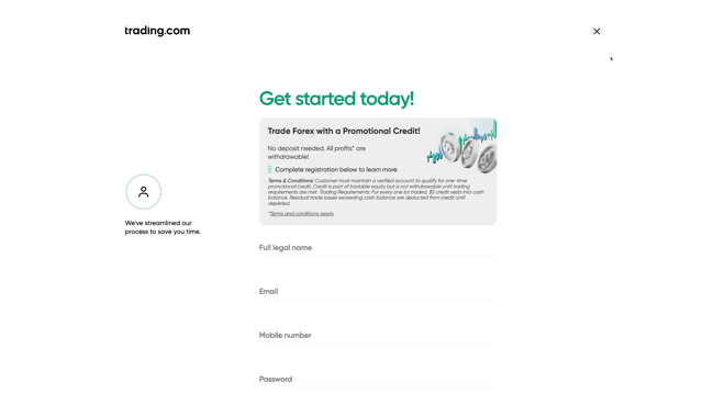 Trading.com US account application